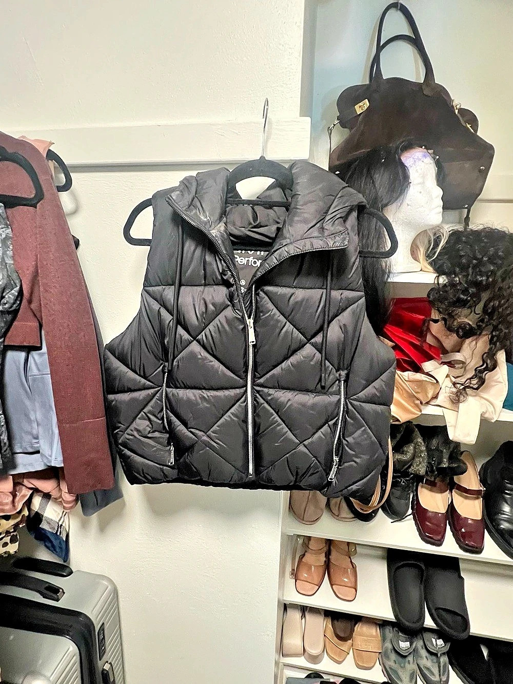 Calvin Klein Performance Black Quilted Hooded Puffer Vest